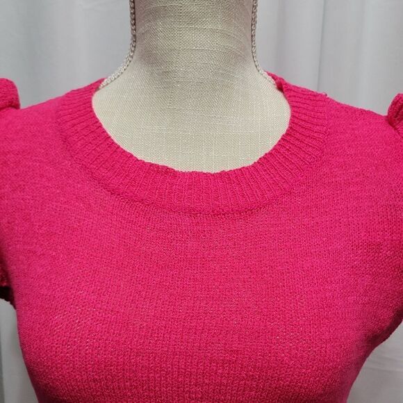Jodifl pink knit top Ruffle Sleeves Sz Small - Picture 5 of 10